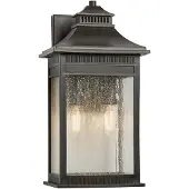Elstead Lighting Wandlamp buiten Livingston, brons / oud-messing, Glas, Maritiem, Wandlamp buiten