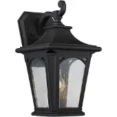Elstead Lighting Wandlamp buiten Bedford, zwart, Glas, Landelijk, Wandlamp buiten