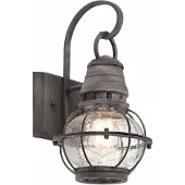 Elstead Lighting Wandlamp buiten Bridge Point, alu / grijs / zink, Glas, Industrieel design, Wandlamp buiten