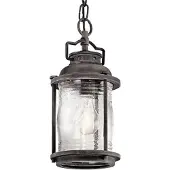 Kichler LED Buiten Hanglamp Ashland Bay | 1X E27 Max 60W | IP44 | Dimbaar | Weathered Zinc
