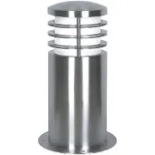 Franssen Sokkellamp Sandbanks, roestvrij staal, 24 cm hoog, E27, IP44 Sandbanks, alu / grijs / zink, Roestvrij staal, buitenlamp