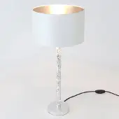 Holländer Design tafellamp Cancelliere Rotonda, chroom / zilver, Woon-/ Eetkamer, Textiel / Stof / Zijde, Design, tafellamp