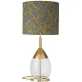 Ebb & Flow Tafellamp Lute, messing / goud, Woon-/ Eetkamer, Glas, Design, Tafellamp