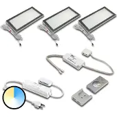 Hera Onderbouwlamp Dynamic LED Sky 3-delige set roestvrij staal Sky, dimbaar, alu / grijs / zink, Keuken, Kunststof, Modern, kastverlichting