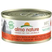 Almo Nature 24x HFC Natural Kattenvoer Nat Kip & Pompoen 70 gr