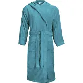 The One Towelling Badjas Turquoise Capuchon - XXL/3XL