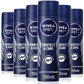 Nivea MEN Protect & Care Deodorant Spray - 72 uur bescherming - Mild en verzorgend - Alcoholvrij - Voordeelverpakking - 6 x 150 ml