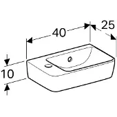 Geberit Renova Compact fontein - compact - met kraangat links - met overloop - 40x25x15cm - wit 276240000