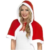Smiffy Mini cape rood met hoofddeksel