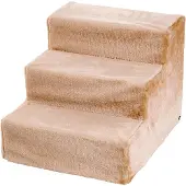 Flamingo Hondentrap – Easy Step – honden trap – opstap hond – hondentrap 3 treden – 41x43x30 cm – beige