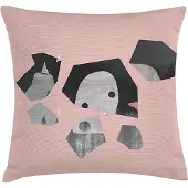 Tak Design sierkussen Polyantha 45 x 45 cm katoen roze/zwart