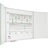 Smit Visual Meervlaksbord / inklapbaar whiteboard emaille - 90x120 cm - 5 zijdes