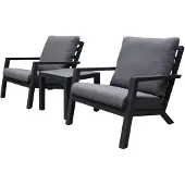 AVH-Collectie Malaga lounge balkonset 3 delig antraciet aluminium