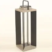 LES JARDINS Zonnelantaarn Teckalu, aluminium zwart, 65,5cm dimbaar, Aluminium, Solar buitenverlichting