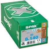 Spax 257000801405 R 88193 m.Spitze/T-STAR TG Houtschroef 8 mm 140 mm Torx, Binnen-T RVS V2A Roestvast 50 stuk(s)
