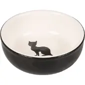 Flamingo - Katten eet-en drinkbak Nala - Zwart/wit - 13 x 13 x 4.5 cm