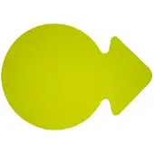 Folia Aktie/reclamesymbolen - cirkel/pijl 23cm neongeel 20 v