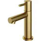 Hotbath Fonteinkraan dude 1-hendel recht 14.8 cm rond geborsteld messing pvd