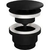 Hotbath Afvoerplug Cobber Always-Open met Schroef Rond Mat Zwart