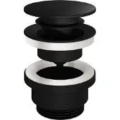 Hotbath Clickwaste Cobber Afvoerplug met Schroef Rond Mat Zwart