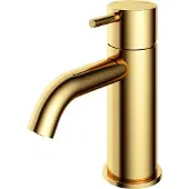 Hotbath Wastafelmengkraan Cobber 1-hendel Gebogen 14.3 cm Gepolijst Messing PVD