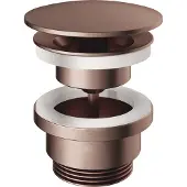Hotbath P708 Niet-afsluitbare Plug - Geborsteld Koper PVD - Messing - 8719874202275 - Wastafels, Afvoerpluggen
