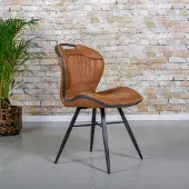 Gister&Vandaag Eetkamerstoel Splash Cognac, Zonder armleuning, Eetkamerstoel Olivier Cognac
