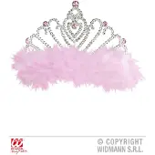 Widmann Roze prinsessenkroon met marabou