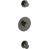 Hotbath Cobber Afbouwdeel Thermostaat met 2 stopkranen Verouderd Ijzer CB007