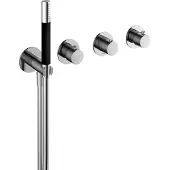 Hotbath Cobber CB7171EXT afbouwdeel inbouwthermostaat met staafhanddouche aan houder en 2 stopkranen chroom