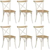 vidaXL Kruisstoelen 6 st massief mangohout wit