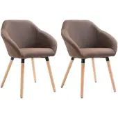 vidaXL Eetkamerstoelen 2 st stof bruin