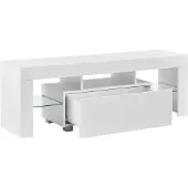 En.casa Tv meubel Grimsey met led verlichting 130x35x45 cm wit