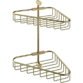 Hotbath Cobber CBA14 Hoekdraadkorf Dubbel Geborsteld Messing - Messing - Accessoires, Douche Accessoires, Doucherekken - 8718924078372