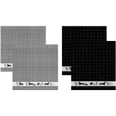 DDDDD Combiset Saar Black 2 Keukendoeken + 2 Theedoeken-60 x 65 cm