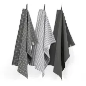 Walra Keukenset Dry Cubes Uni, Stripes & Blocks Off Black (Set van 3)