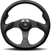 Momo Jet Steering Wheel 350 mm - Black AirLeather/Black Spokes