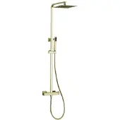 Guido Gusto Opbouw regendouche 25cm vierkant hoofddouche thermostatisch mat goud