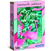Clementoni - Fantastic Animals puzzel - Flamingos - 500 stukjes