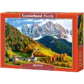 Castorland Church of St. Magdalena Dolomites – Puzzel – 2.000 stukjes – Satijnen afwerking – Perfecte pasvorm – Europese kwaliteit