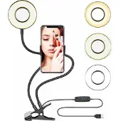 Peachy 2-in-1 Telefoonhouder met Selfieledring - Streaming Make-Up Fotografie