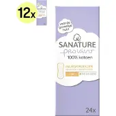 Sanature Pro Vivo 100% katoenen - Inlegkruisjes met geurneutralisatie Light - 12 x 24 stuks - Natuurlijk & voor de gevoelige huid
