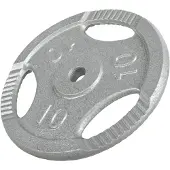 Gorilla Sports Halterschijf 10 kg gripper gietijzer zilver 30 mm
