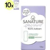 Sanature Pro Vivo 100% katoenen - Incontinentie verband Super Plus - 10 x 14 stuks - Natuurlijk & voor de gevoelige huid
