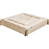 Swingking Houten zandbak Gucio blank 120x120x20cm met 2 bankjes