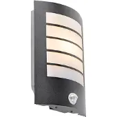 QAZQA Buiten wandlamp zwart IP44 met bewegingssensor - Miro