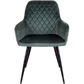 House Nordic Harbo Eetkamerstoel Velvet Groen - Set van 2