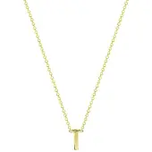 Lucardi Dames Ketting met letter hanger - 9 karaat - Ketting - Cadeau - 43 cm - Geelgoud
