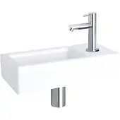 Differnz Ravo fonteinset – 38.5x18.5x24.5 cm – keramiek wit glans – rechte chromen kraan 38.400.76