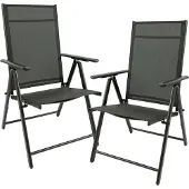 MaxxGarden aluminium tuinstoel - 2 stuks- zwart/zwart